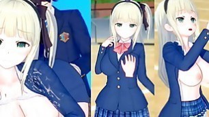 [Eroge Koikatsu! ] Blonde huge breasts bullish jk "Yuzu (Ori Chara)" boobs rubbed H! [Hentai game]
