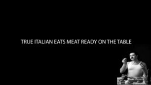 the real Italian eats the meat ready on the table and comes