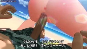 Animated chick loving dick on the beach