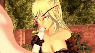 Cute elf does 69 and spits out cum. World of Warcraft Hentai