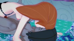 Kim Possible gets her pussy eaten by rival Bonnie before fucking her with a strapon - Kim Possible Lesbian Hentai.