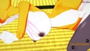Digimon Hentai - Taomon & Grey Fox handjob, boobjob, blowjob and fucked 2/2 - Yiff Manga Anime Japanese Porn