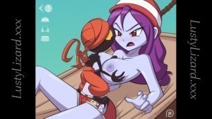 Slutty cartoon pirate Risky Boots gets her huge tits fucked and a facial