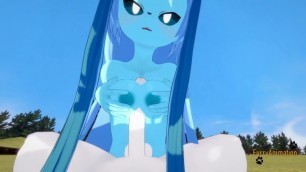 Pokemon Hentai Furry Yiff 3D - POV Glaceon boobjob and fucked with creampie by Cinderace