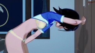 Rukia fingering her pussy until she orgasms - Bleach Hentai.