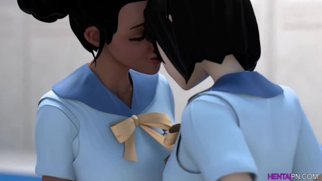 Interracial Lesbians College Sex Break - 3D Hentai