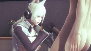 Hentai Uncensored - Sexy Cat Girl Handjob Big Cock