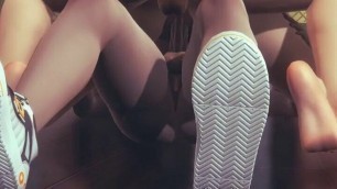 Hentai Uncensored 3D - Ai Threesome with 2 futanari