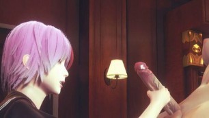 Hentai Uncensored 3D - Tanami x Futanari handjob and 69