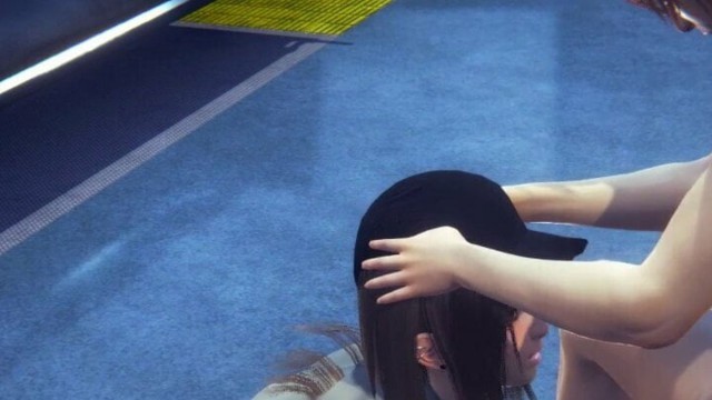 Hentai Uncensored - Mari sucks a big cock then fucks her against the subway door