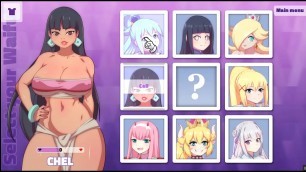 Waifu Hub &lbrack;PornPlay Parody Hentai game&rsqb; Emilia from Re-Zero couch casting - Part1 first time porn shooting for that innocent elf