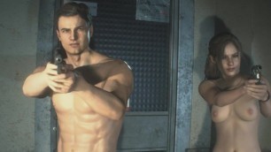 Resident Evil 2 Remake Opening Nude Claire and Leon BioHazard Bio Hazard