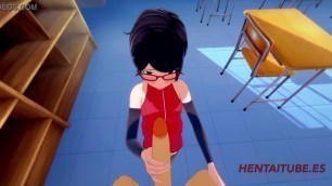 Boku no Hero Naruto Hentai 3D - Bakugou Katsuki & Sarada Uzumaki Sex at School - Animation Hard Sex Manga