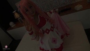 ãHentai CosplayãA cute girl in a pink angel costume is come with vibrator and my dick! - Intro