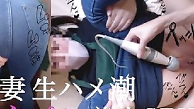 Cafe staff having erotic sex with an electric massager. Married woman&#'s affair.　Hentai POV Asian JP