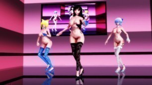 MMD Fukkireta R-18 Yuuka Kazami, Ran Yakumo and Cirno sexy dance