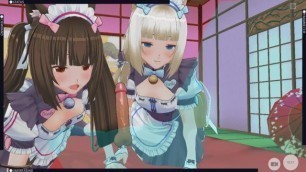 [CM3D2] Nekopara Hentai - Chocola and Vanilla serve their master