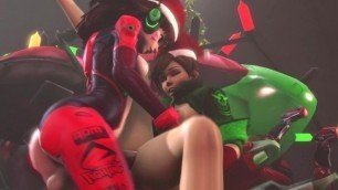 Overwatch D.Va Fucks Tracer's Cum Filled Pussy And Moans