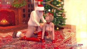 Winter Holidays futanari animation with Santa