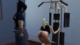 Ino Fucked in Sexual Back Workout Training by Her Husband Cuckold Naruto Hentai Netorare