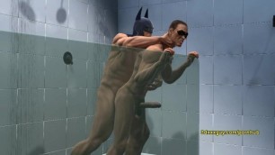 Robin and Batman's hot steamy shower sc
